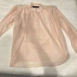 House of Harlow sheer pink blouse